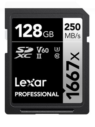Lexar Professional 1667x SDXC UHS-II U3 V60 C10 - SD Card