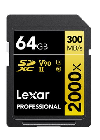 LEXAR Professional 2000x 64GB SDXC UHS-II U3 V90 C10 - SD Card