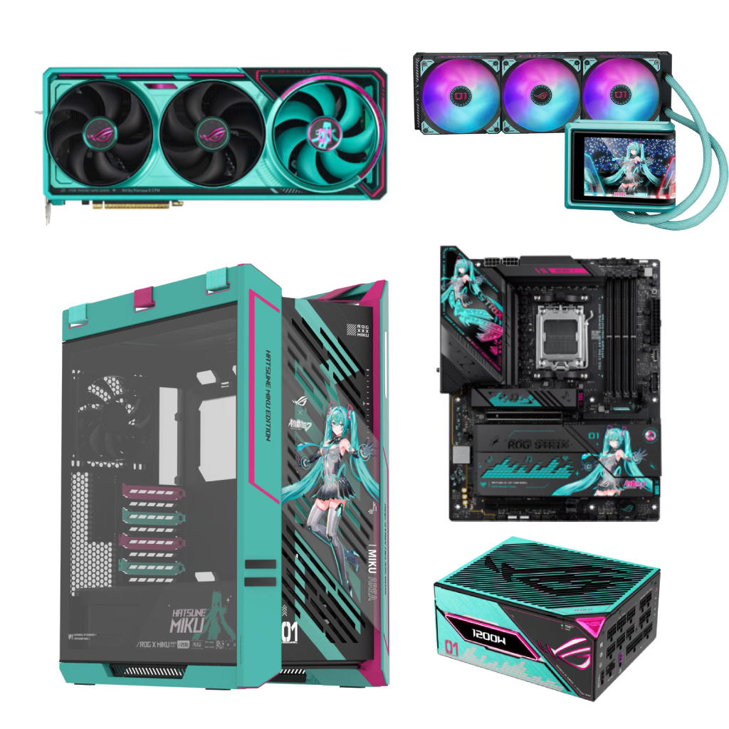ASUS ROG HATSUNE MIKU EDITION Set (GPU+MB+PSU+AIO+CASE)