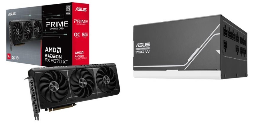 ASUS Prime Radeon RX 9070 XT OC GPU + Prime 750W PSU