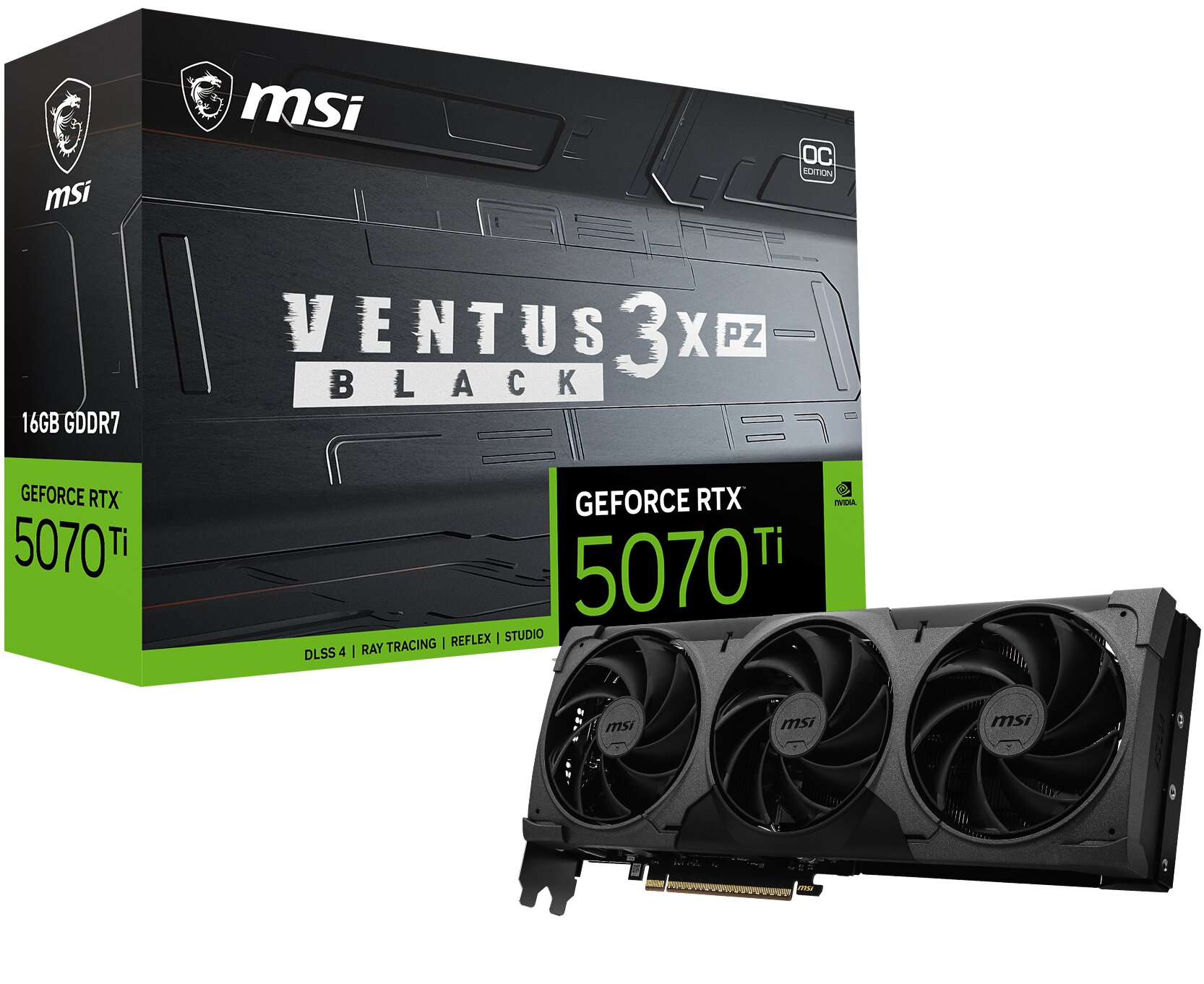 MSI GeForce RTX 5070 Ti 16G VENTUS 3X PZ OC NOIR,