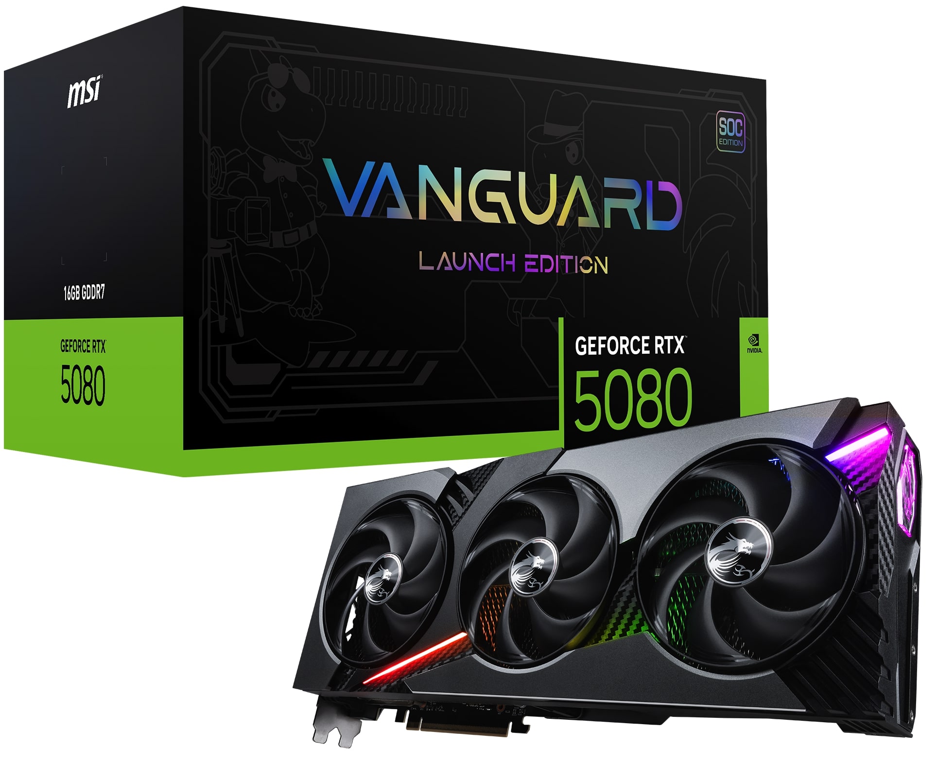 MSI GeForce RTX 5080 グラフィックボード MSI GeForce RTX 5080 16G VANGUARD SOC LAUNCH EDITION - Canada