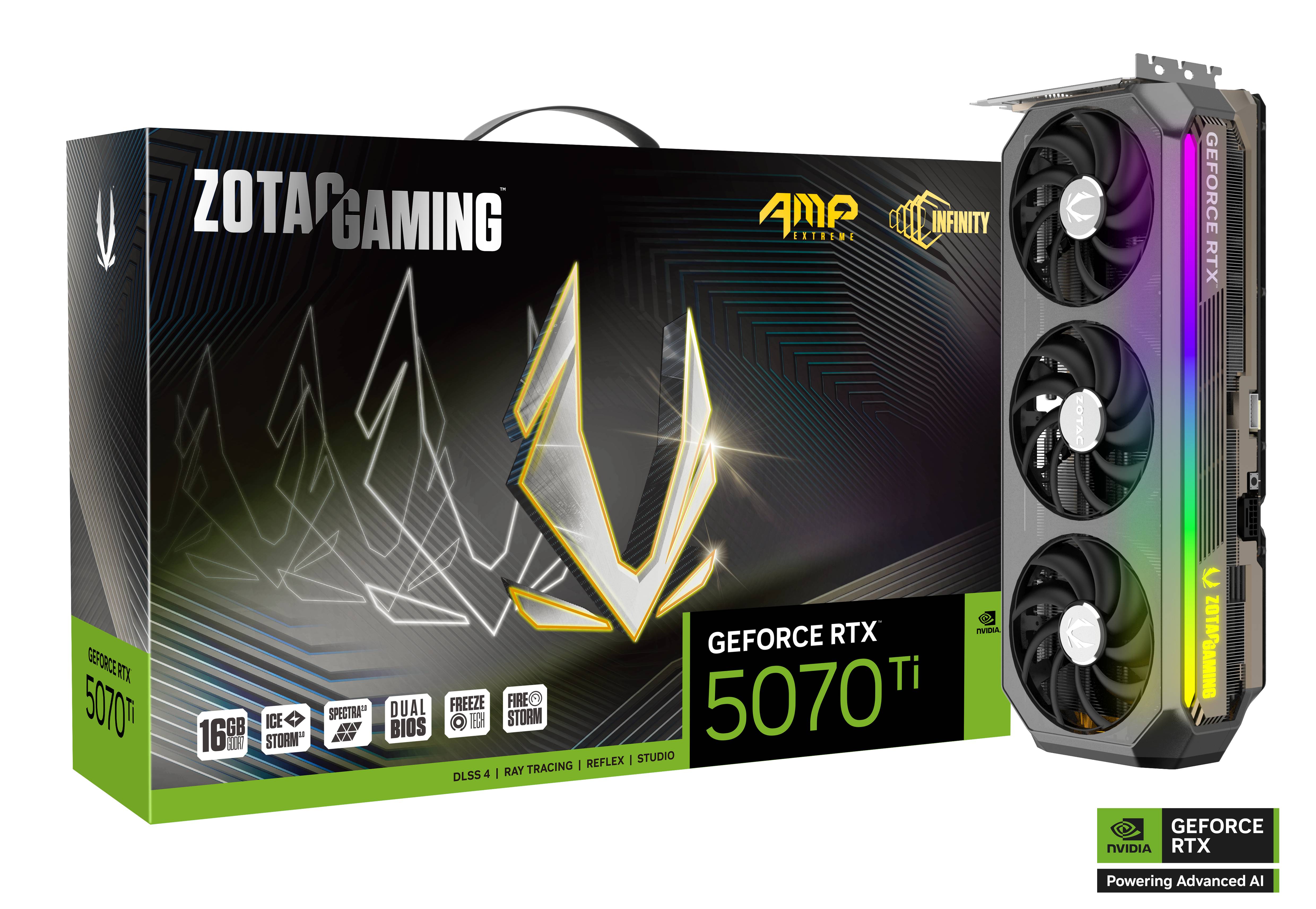 Carte graphique ZOTAC GAMING GeForce RTX 5070 Ti AMP Extreme Infinity DLSS 4 16 Go GDDR