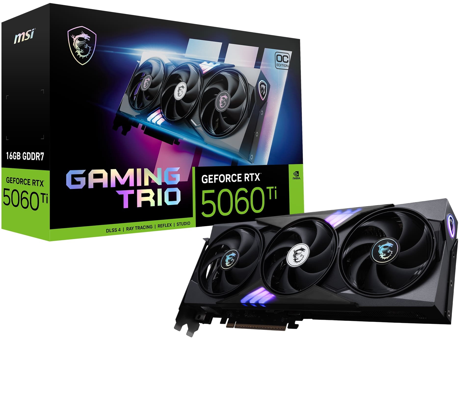 MSI GeForce RTX 5060 Ti 16G GAMING TRIO OC GDDR7 Trois ventilateurs