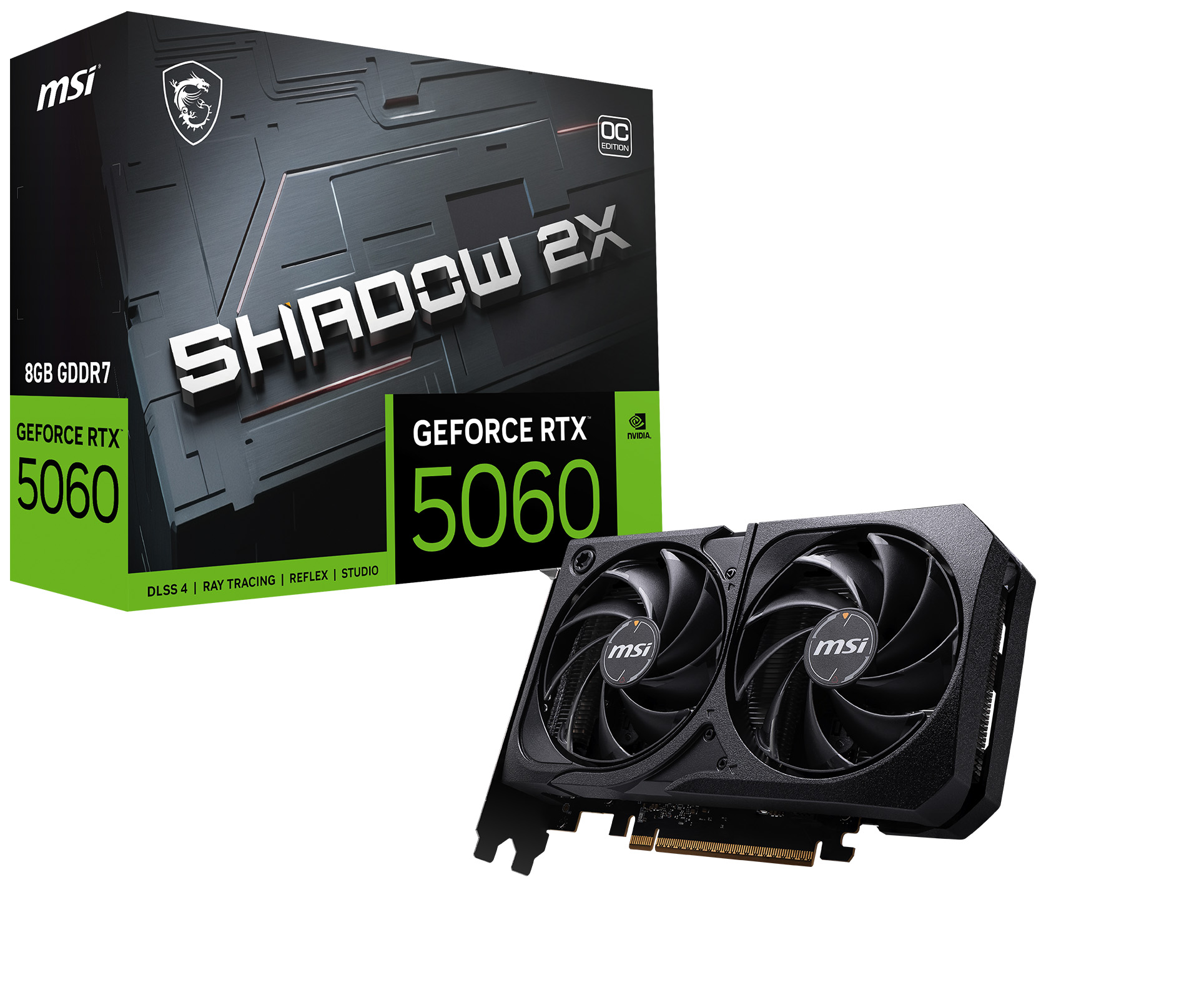 MSI GeForce RTX 5060 8G SHADOW 2X OC, GDDR7 8GB, PCI-E 5.0, 128 bit,