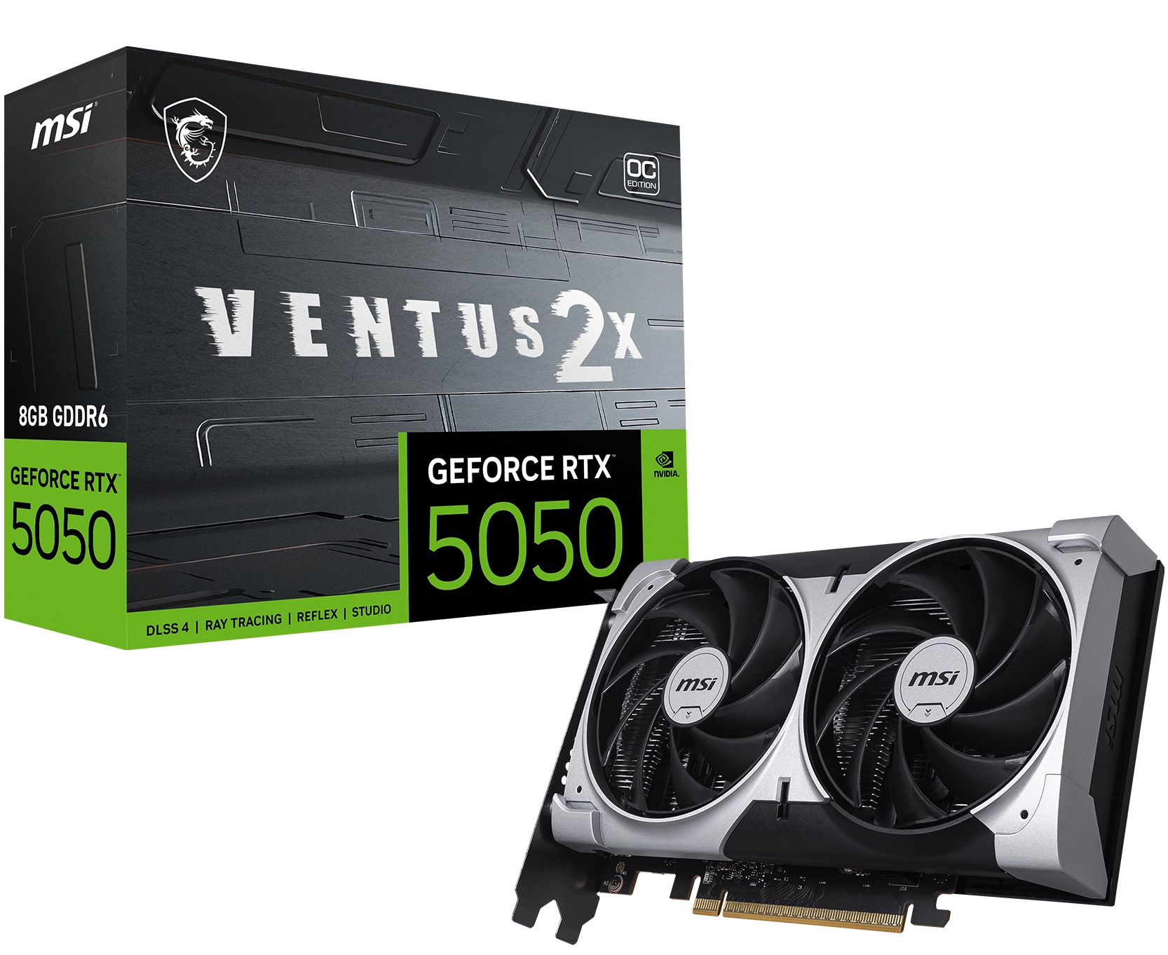 MSI GeForce RTX 5050 8G VENTUS 2X OC, GDDR6 8 Go,Carte graphique  noir