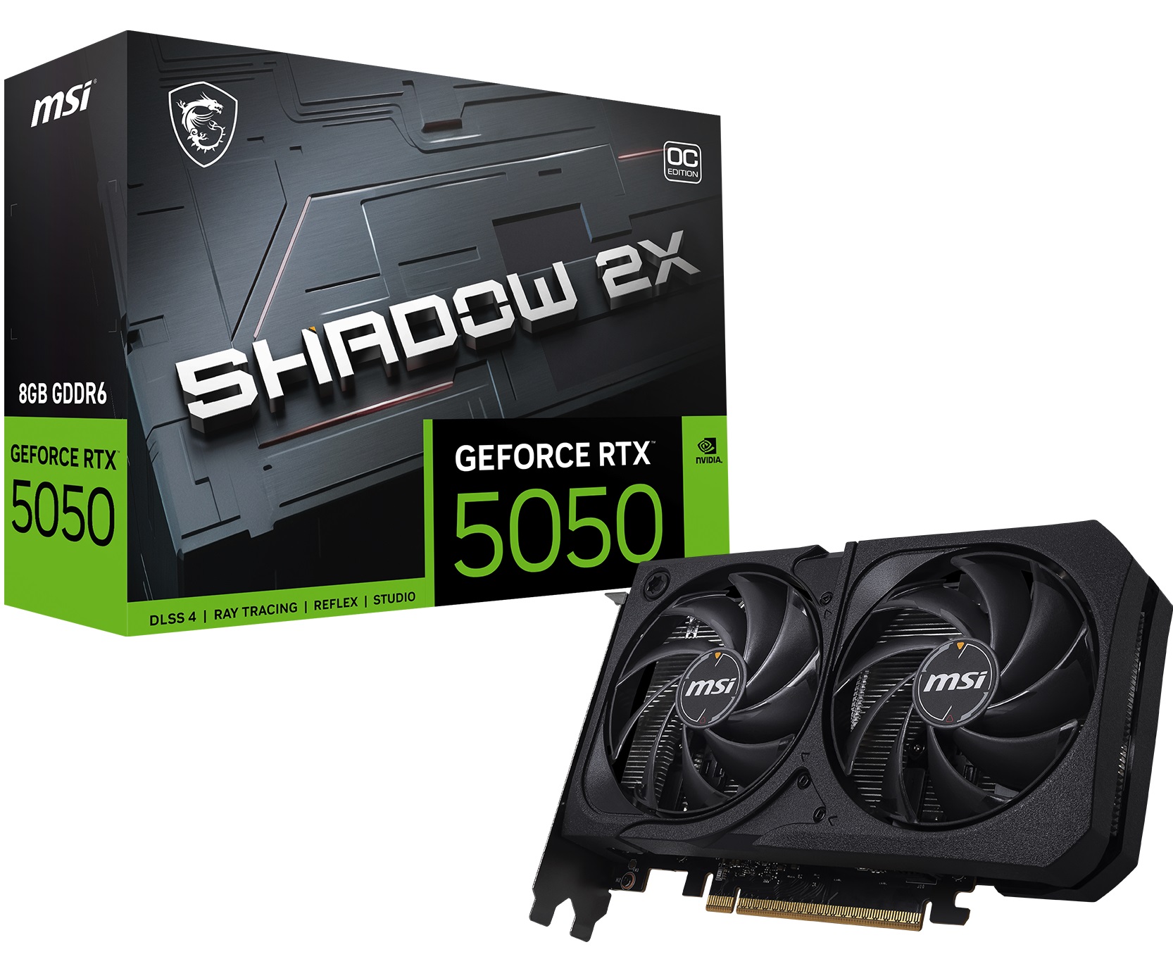 MSI GeForce RTX 5050 8G SHADOW 2X OC, GDDR6 8 GoCarte graphique , noir