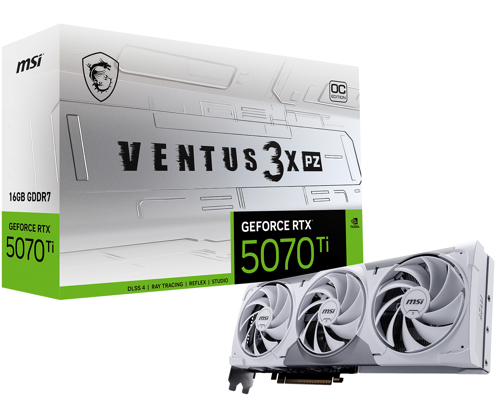 MSI GeForce RTX 5070 Ti 16G VENTUS 3X PZ, 16GB GDDR7, Graphics card