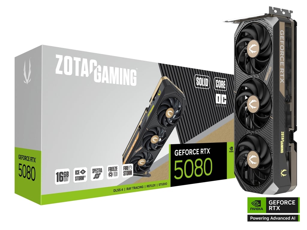 ZOTAC GeForce RTX 5080 SOLID CORE OC Trois ventilateurs