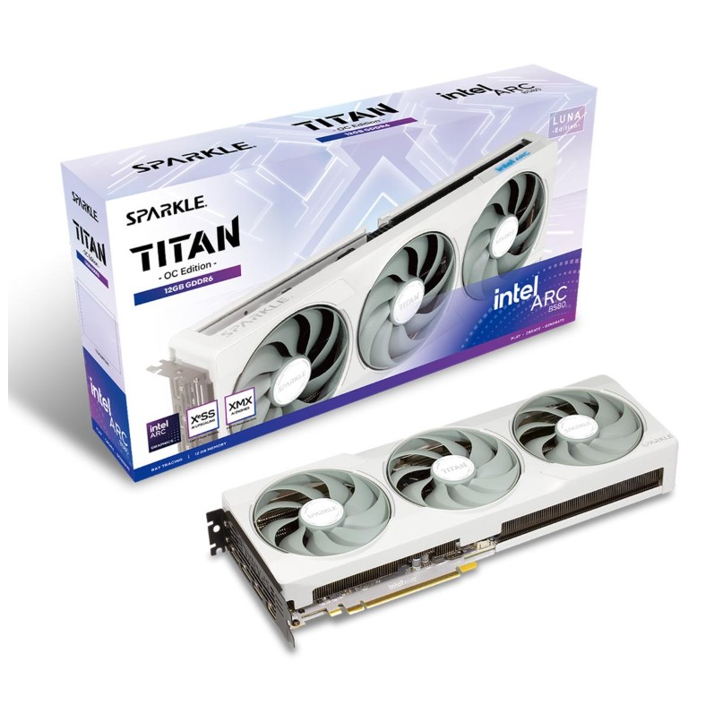 SPARKLE Intel Arc B580 TITAN Luna OC Graphics Card 12GB GDDR6