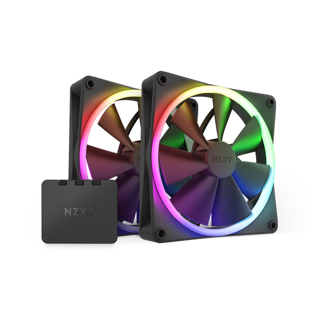 NZXT F140 RGB - Ventilateurs RVB 140 mm - Twin (Noir) + Contrôleur d'éclairage RVB