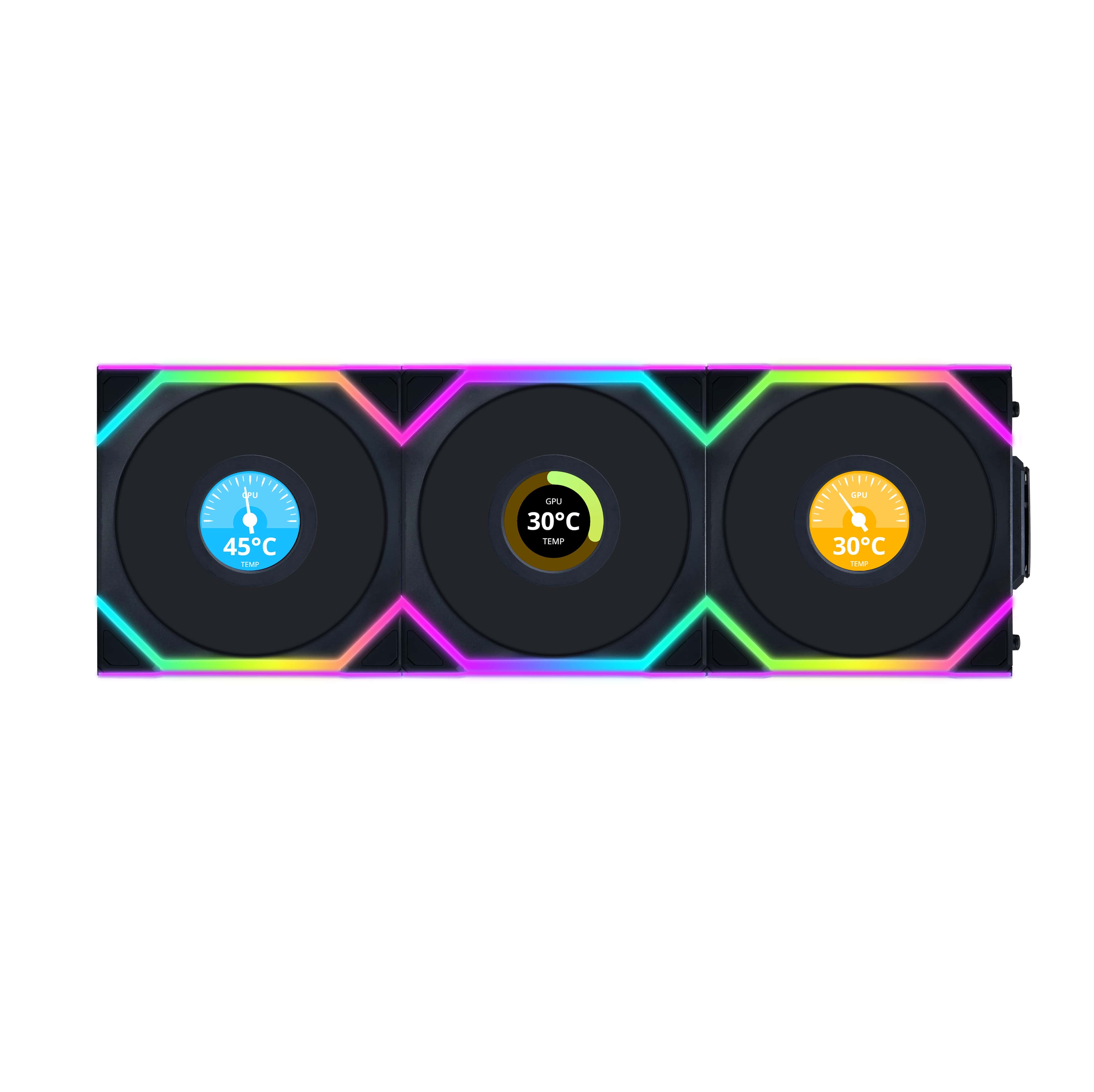 LIAN LI UNI FAN SL WIRELESS RGB Reverse Blade Black Color 3x 12cm Fan Pack with Controller (Reverse Blade )