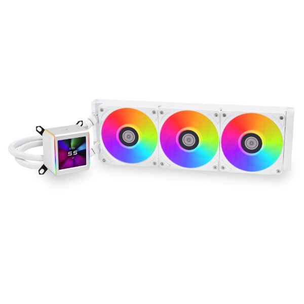 LIAN LI Galahad II LCD 360mm AIO Liquid CPU Cooler - White