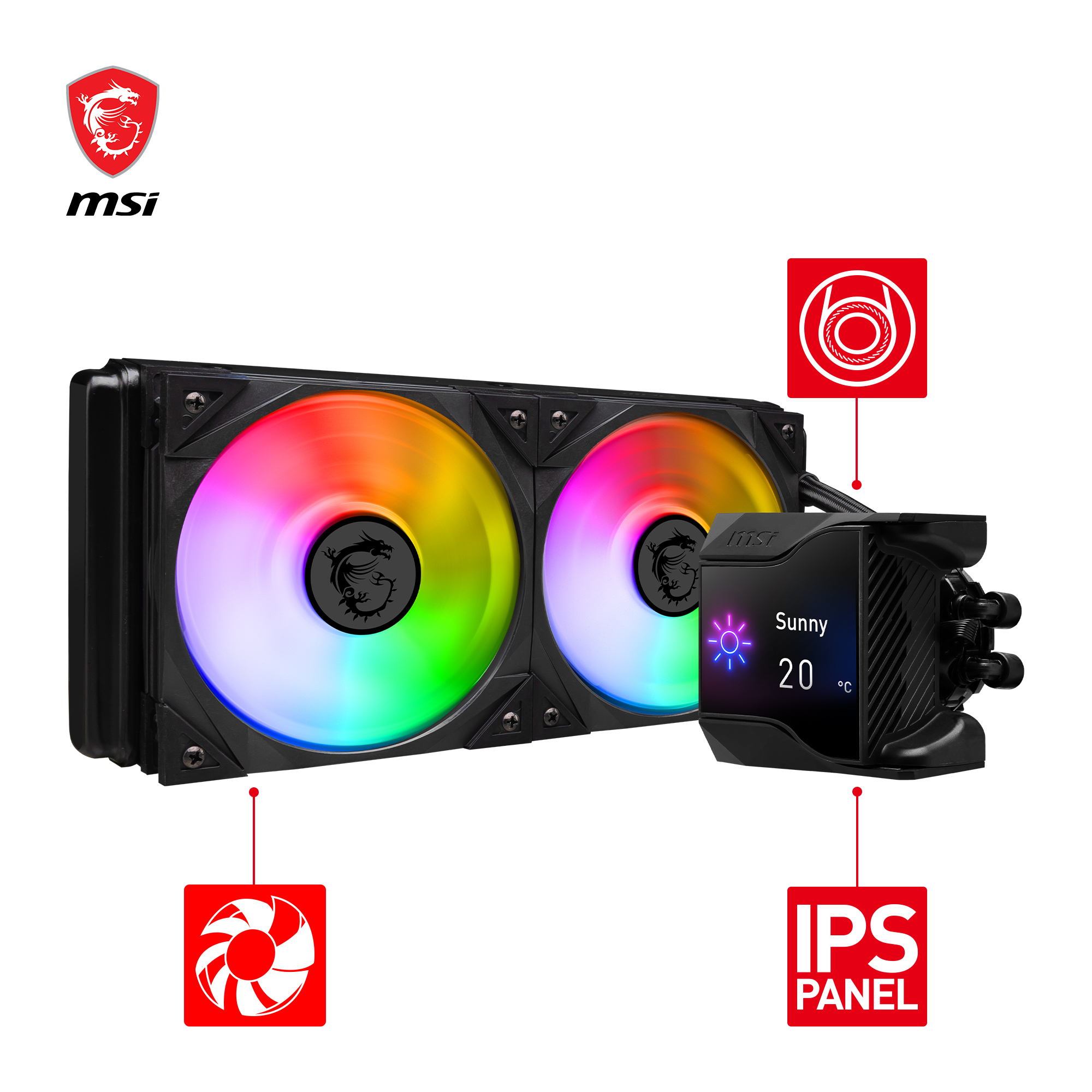 MSI MPG CORELIQUID D240 AIO Liquid CPU Cooler, 240mm Radiator