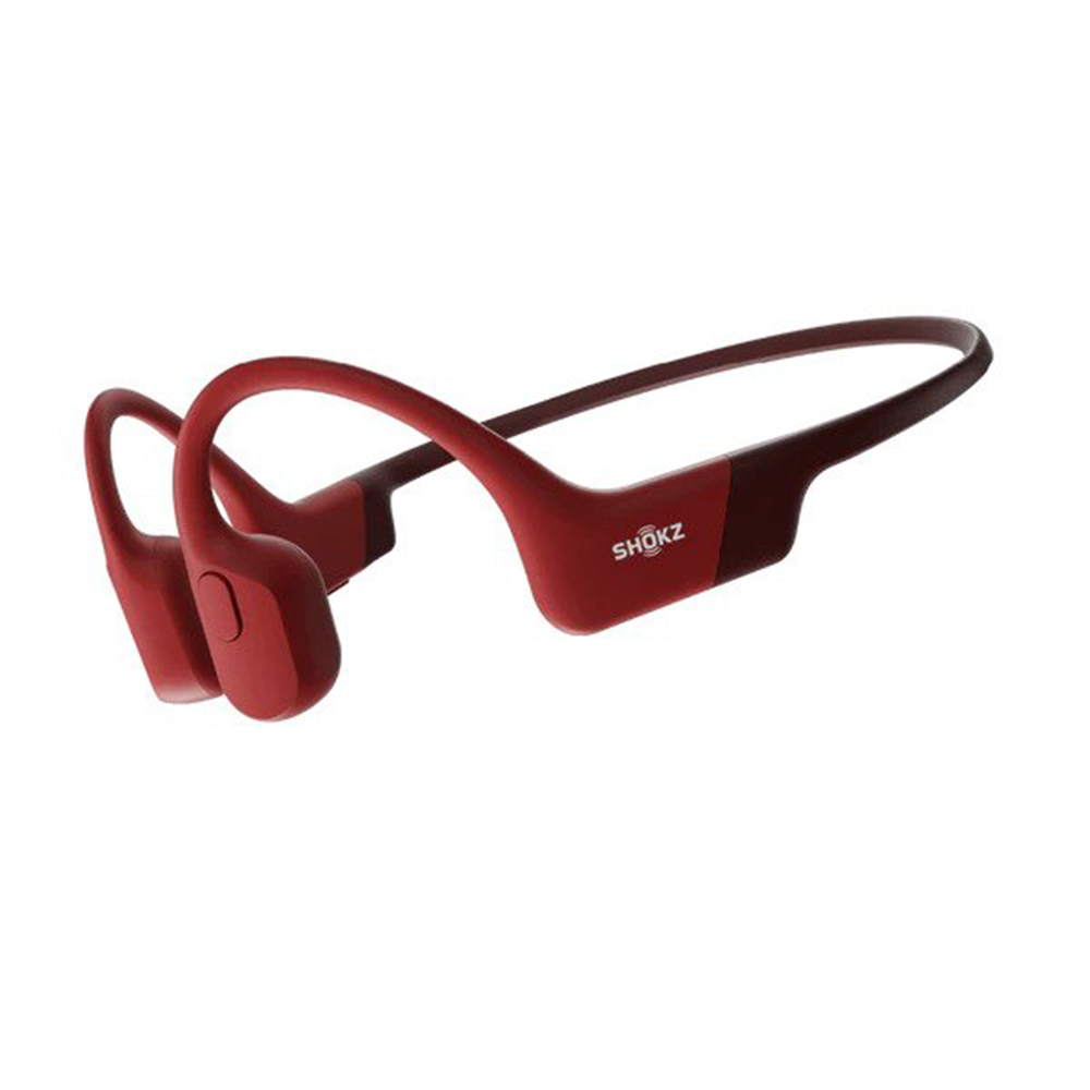 SHOKZ OpenRun BT Bone Conduction Open-Ear Endurance Headphones, Red