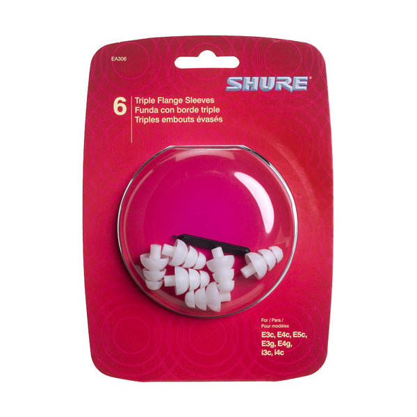 Shure EA306 - Manchons à triple bride (3 paires) | À utiliser avec les écouteurs intra-auriculaires E3C, E4C, E5C, E500, i3c...