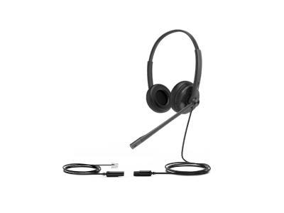 YHS34 DUO (BINAURAL) QD (QUICK DISCONNECT) TO RJ9 HEADSET, BOOM MICROPHONE, NOISE CANCELING, HEADBAND, HD VOICE, LEATHER EAR CU