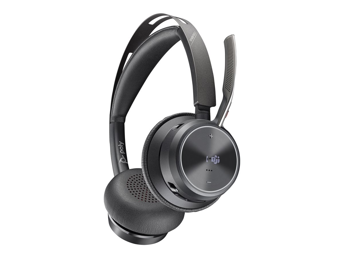 Poly Voyager Focus 2 - Casque supra-auriculaire - Bluetooth - sans fil - réduction active du bruit - USB-C via adaptateur Bl...