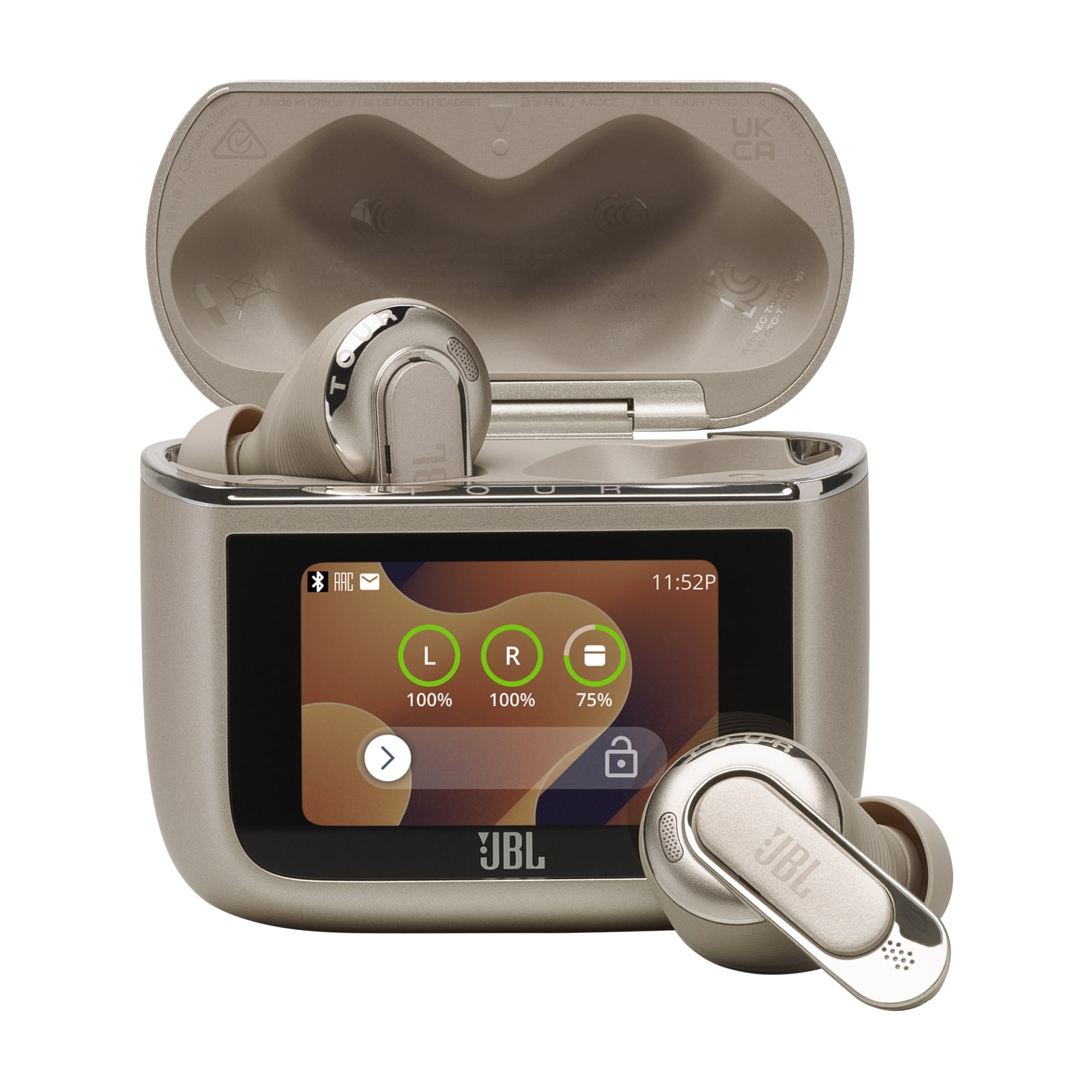 JBL Tour Pro 3 True Adaptive Noise Cancelling Earbuds, Latte