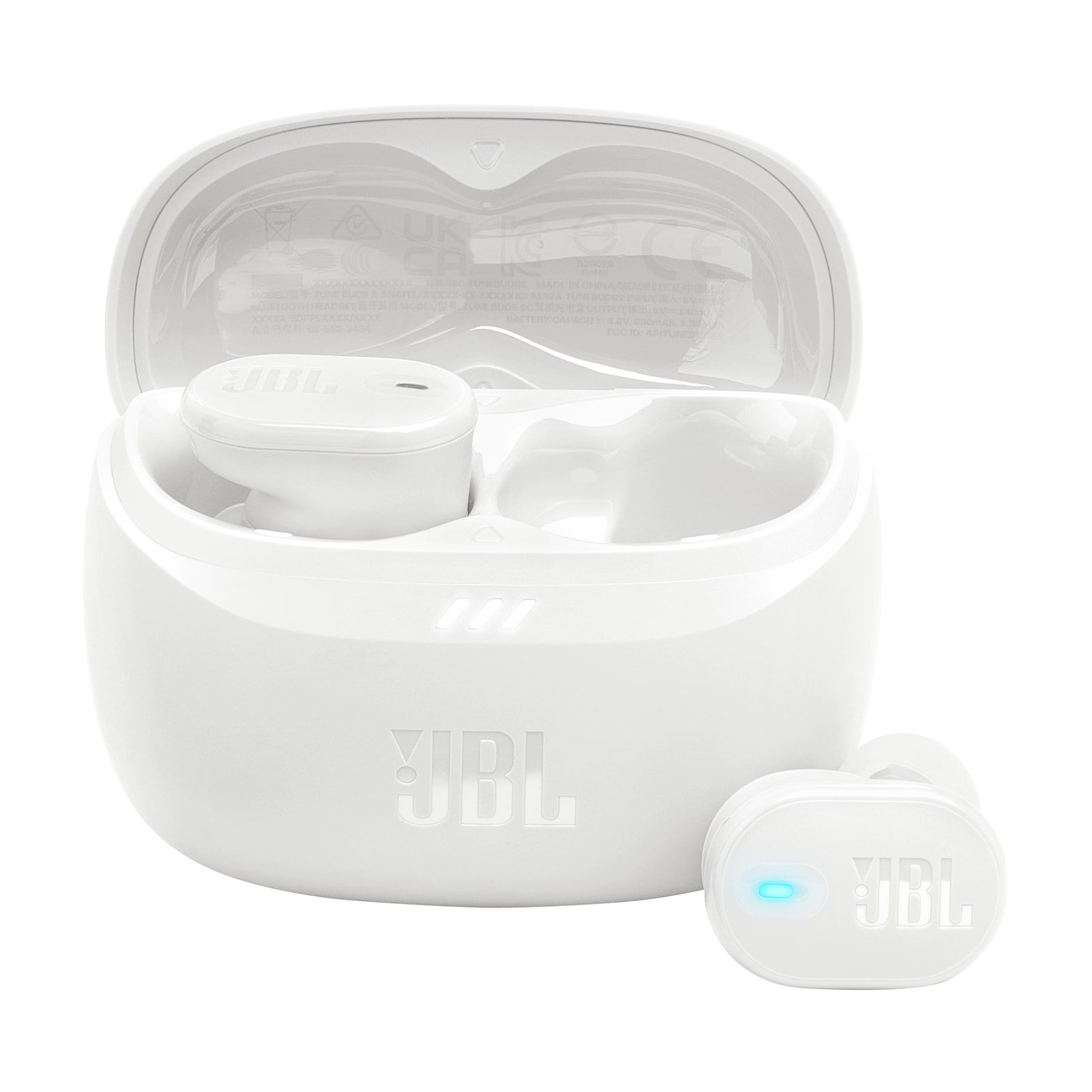 JBL Tune Buds 2 Écouteurs sans fil avec réduction de bruit, blanc