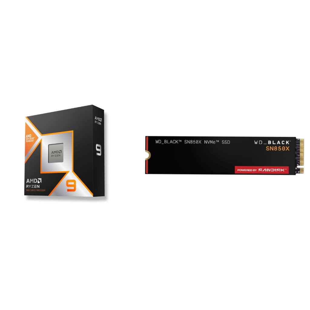 AMD Ryzen 9 9950X3D CPU + WD Black SN850X 4 To SSD