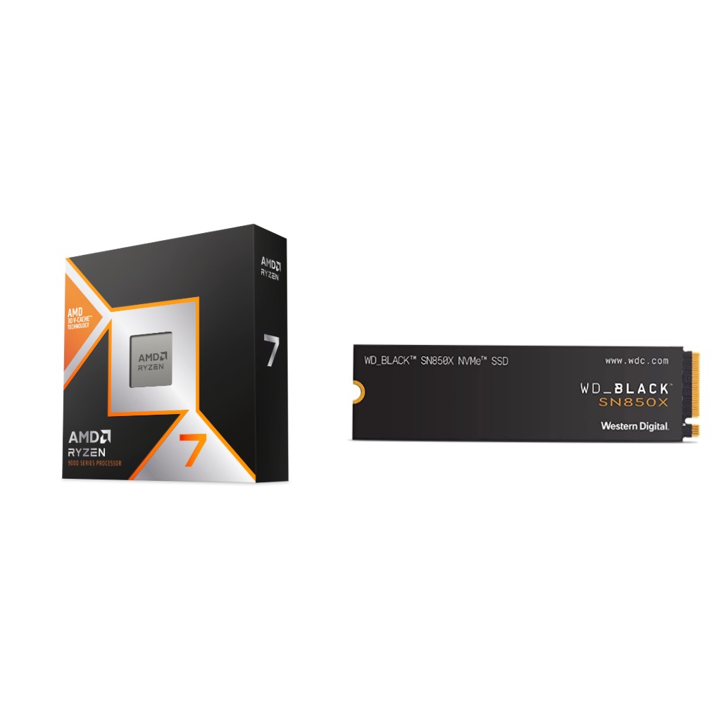 AMD Ryzen 7 9850X3D CPU +  WD Black SN850X 4TB SSD Upgrade Kit