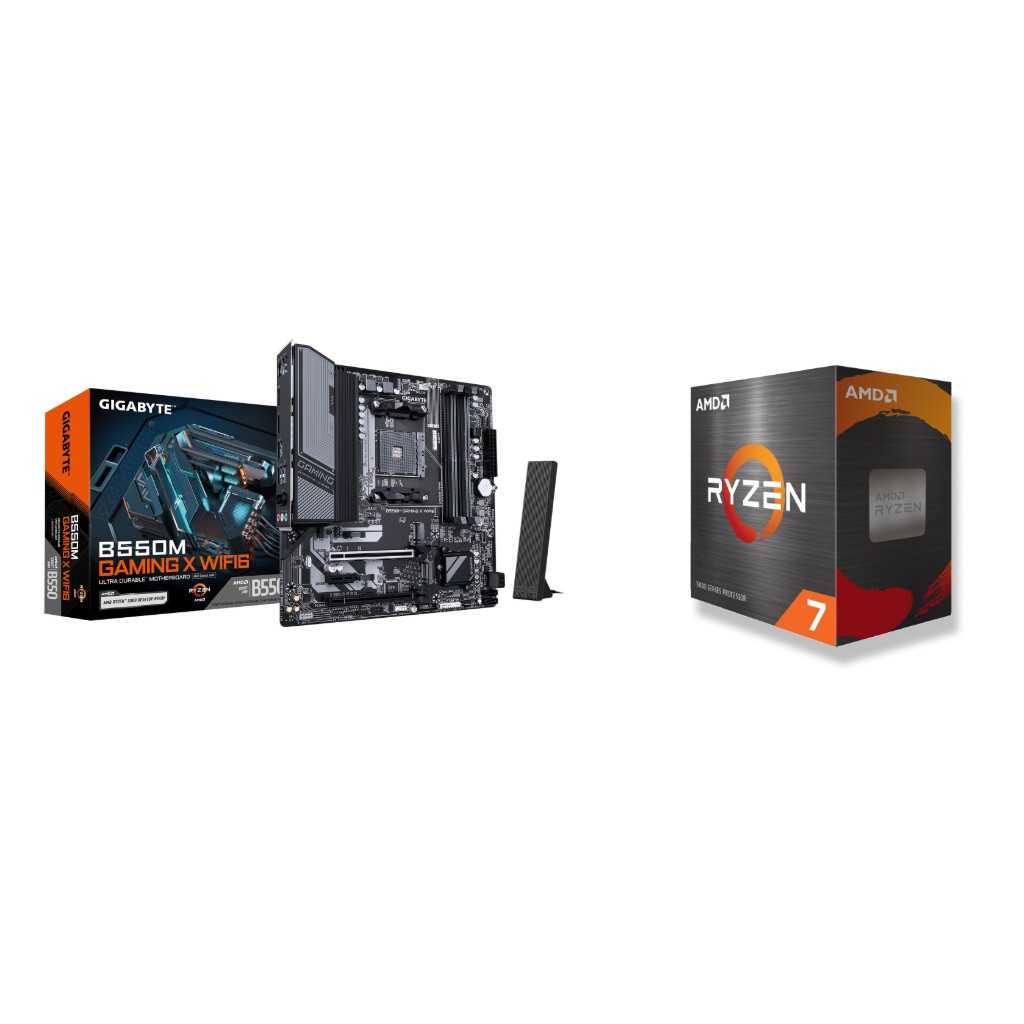 AMD Ryzen 7 5800X CPU + GIGABYTE B550M GAMING X WIFI6 Carte mère