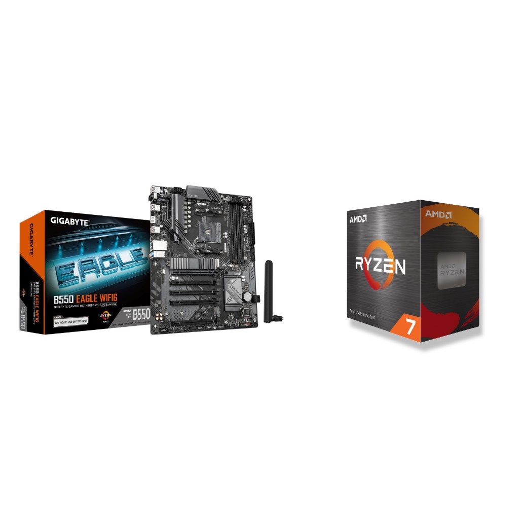 AMD Ryzen 7 5800X CPU + GIGABYTE B550 EAGLE WIFI6 Motherboard