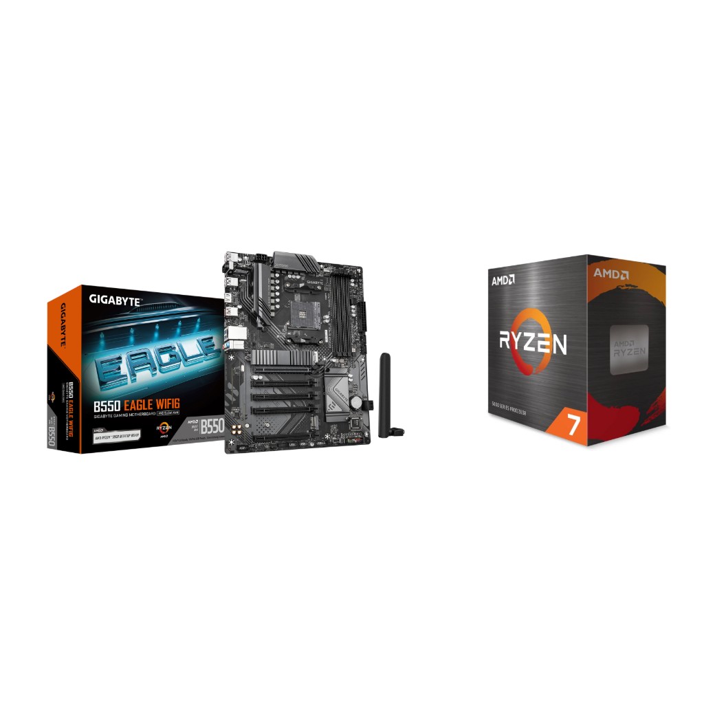 AMD Ryzen 7 5700X CPU + GIGABYTE B550 EAGLE WIFI6 Motherboard