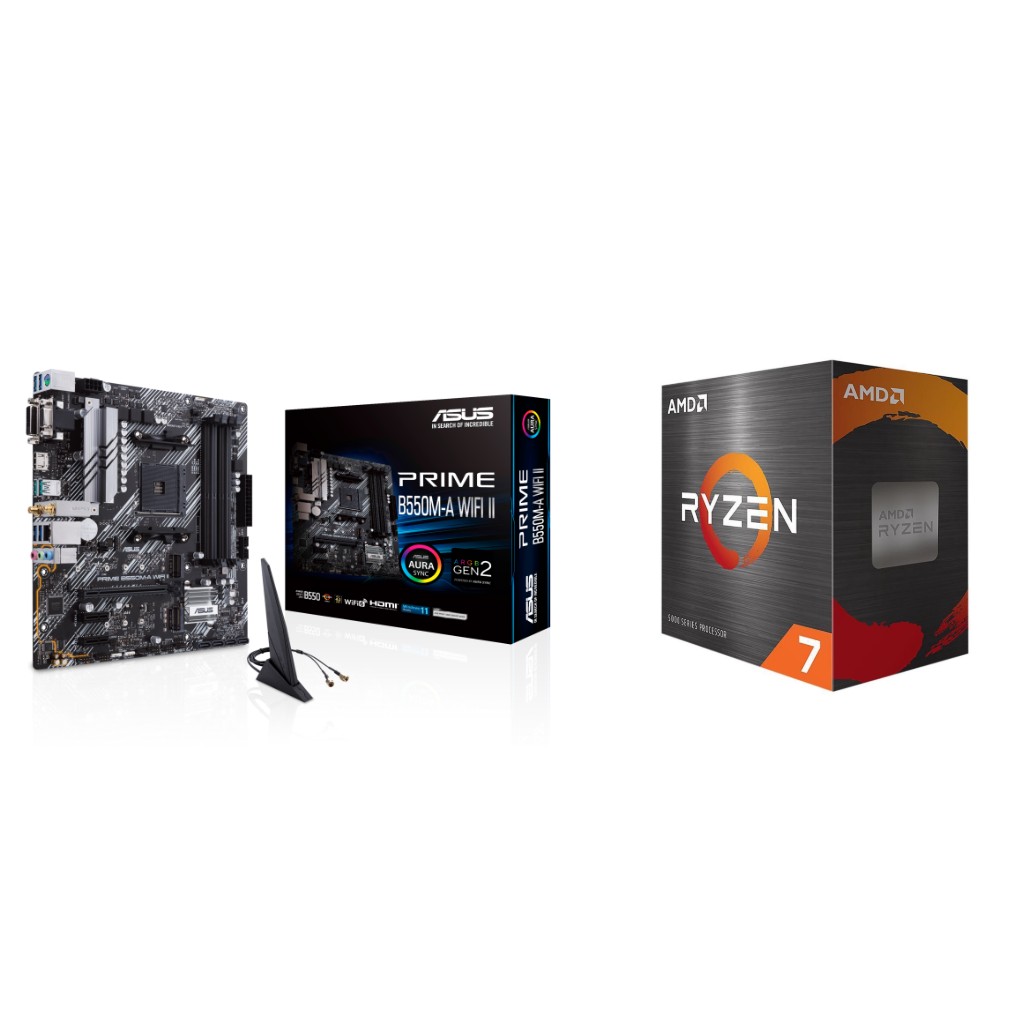 AMD Ryzen 7 5700 CPU + ASUS Prime B550M-A WIFI II Motherboard