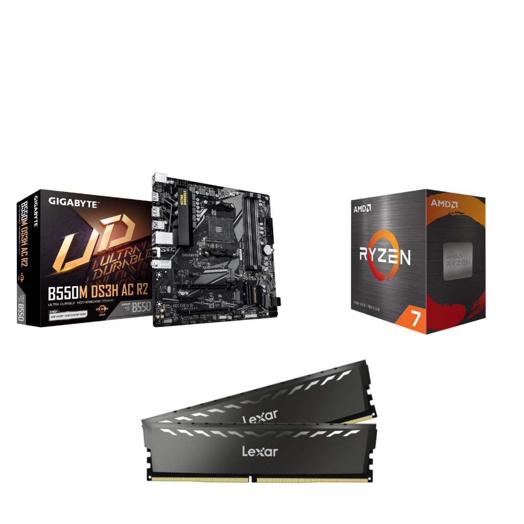 ゆ*う様 Ryzen 7 5700X3D B550M DDR4-3200 32G AMD Ryzen 7 5700 CPU + GIGABYTE B550M DS3H AC R2 Motherboard +
