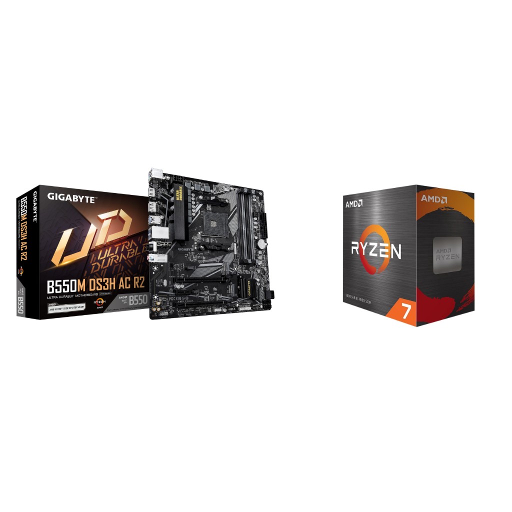 AMD Ryzen 7 5700 CPU + GIGABYTE B550M DS3H AC R2 Motherboard