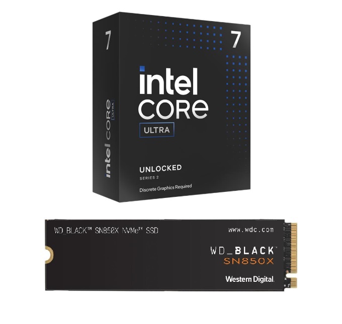 Intel Core Ultra 7 265KF CPU + WD Black SN850X 2TB SSD