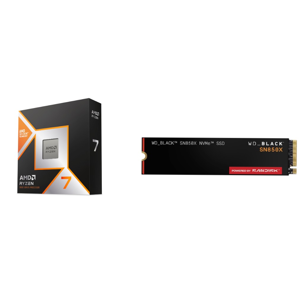 AMD Ryzen 7 9800X3D CPU + WD Black SN850X 4 To SSD