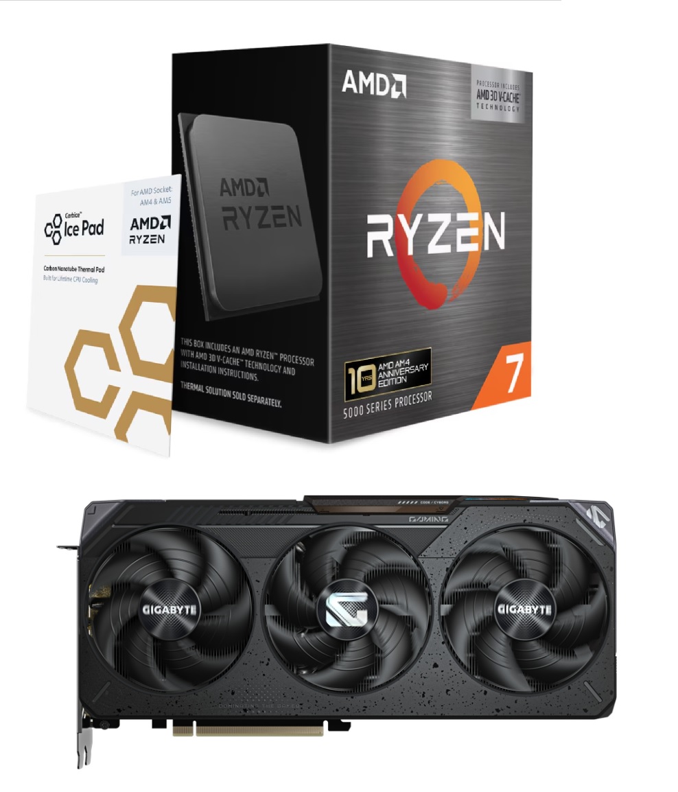 AMD Ryzen 7 5800X3D 10th Anniversary Edition CPU + GIGABYTE Radeon
