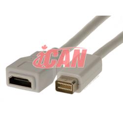 iCAN Mac Mini DVI Male to HDMI Female 1080P Adapter