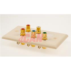 ICAN High Quality 5RCA Wall Plate - Coupler Type (HT FP-5RCA-WHI)