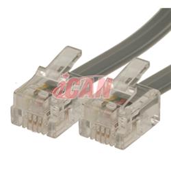 iCAN Telephone Cable with 6Position 4-contacts Reverse-wired - 25 ft.