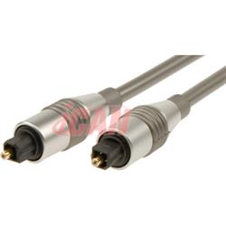 iCAN PREMIUM 5.0mm Toslink Silver Metal Connector -3 ft.