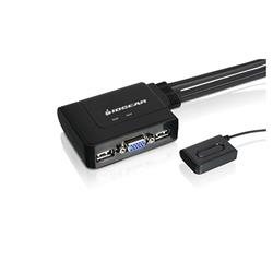 IOGEAR 2-Port USB KVM Switch with Cables & Remote(Open Box)