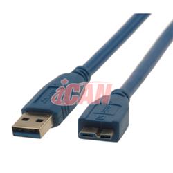 Câble iCAN USB3.0 A mâle vers MicroB mâle 5 Gbit/s 24/28 AWG, 3 m
