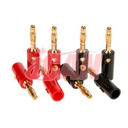 iCAN Or Haut-Parleur Fiches Bananes 8pcs (4 ROUGE + 4 BLK)
