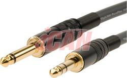 iCAN 1/4" MONO vers TRS 22AWG Argent OD=8mm - 3 pieds