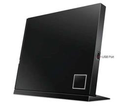 ASUS External Slim 6x Blu-ray Writer, USB 2.0, Black (SBW-06D2X-U)