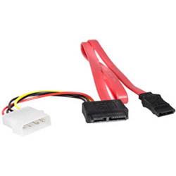 STARTECH Slimline SATA to SATA with LP4 Power Cable Adapter - 20in