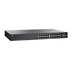 Cisco SG200-26FP 24-port Smart Gigabit Ethernet Switch w/2 combo mini-GBIC ports, PoE support on 24 ports (180W)