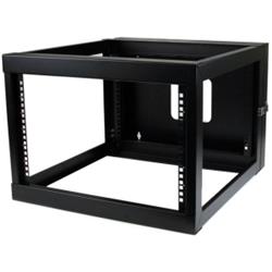 StarTech 6U 22in Depth Hinged Open Frame Wall Mount Server Rack - Rack (Wall Mount) - Black - 6U - 22" (RK619WALLOH)