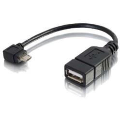 C2G 6-in USB Micro-B to USB Device OTG Adapter Cable - Black