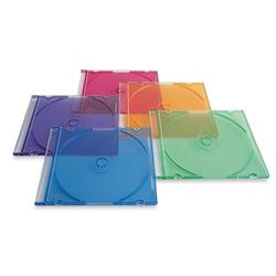 Verbatim Slim CD and DVD Storage Cases with 5 Assorted Colors, 50 Pack