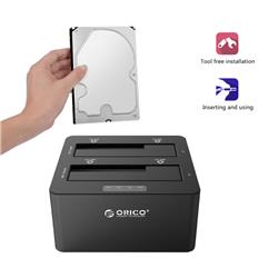 Station d'accueil de disque dur externe double baie SATA vers USB 3.0 ORICO 6629US3-C